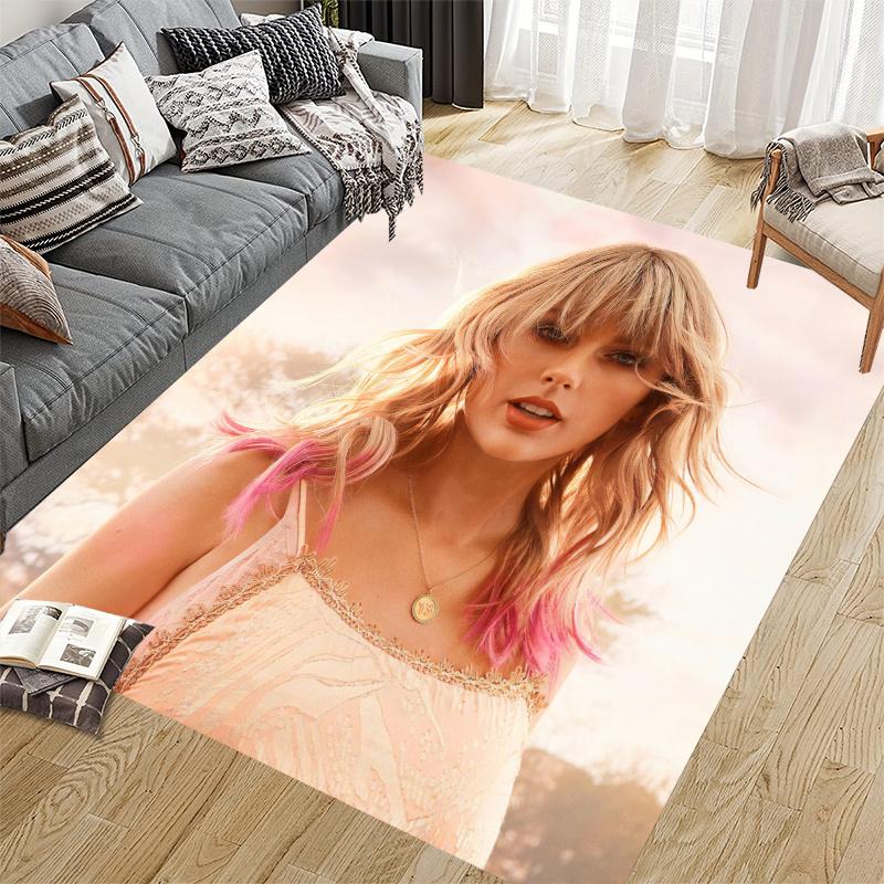 Taylor Swift Home Sofa Decoration for Living Room & Bedroom, Non‑Slip Play Flannel Floor Mat for Game Room