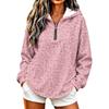 Women's Lightweight Quarter-Zip Hoodie Leopard Print Pullover Sweatshirt Without Pockets for Casual Wear