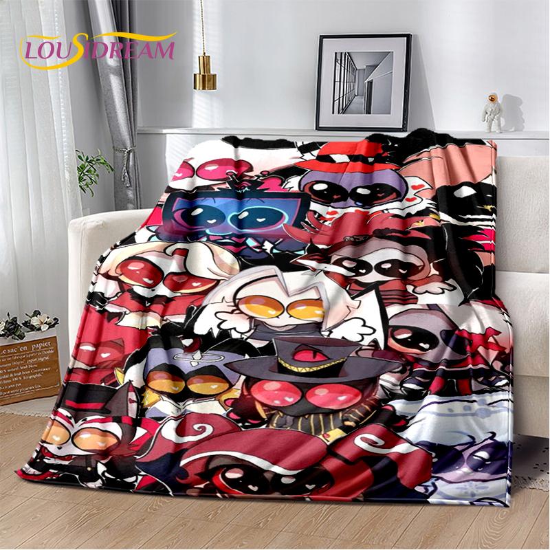 2025 H-Hazbin Hotel Charlie Kreskówkowy Miękki Koc, Miękki Koc Rzutowy do Domu Sypialni Łóżka Sofy Pikniku Podróży Pokrowiec Prezent dla Dziecka