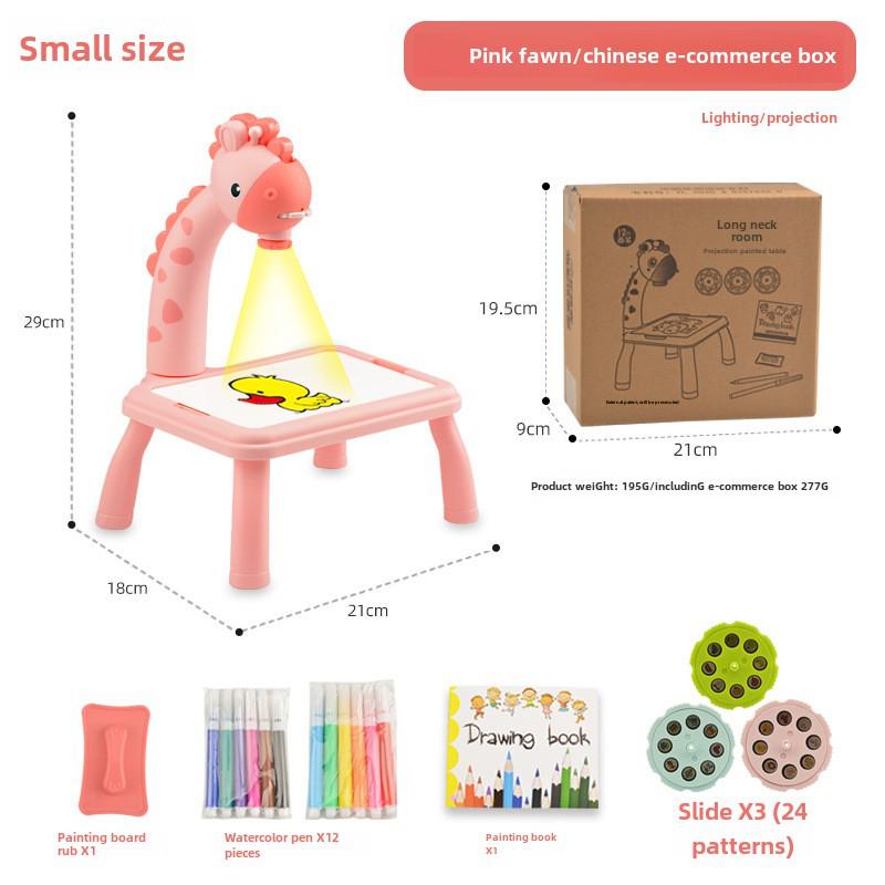 Deer-Shaped Projection Drawing Table with Sound & Light - Children's Graffiti and Writing Toy Set