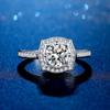 BagueRingen-anillo de boda de plata de ley S925 para mujer, joyería de moissanita de 2ct D-COLOR, certificado GRA