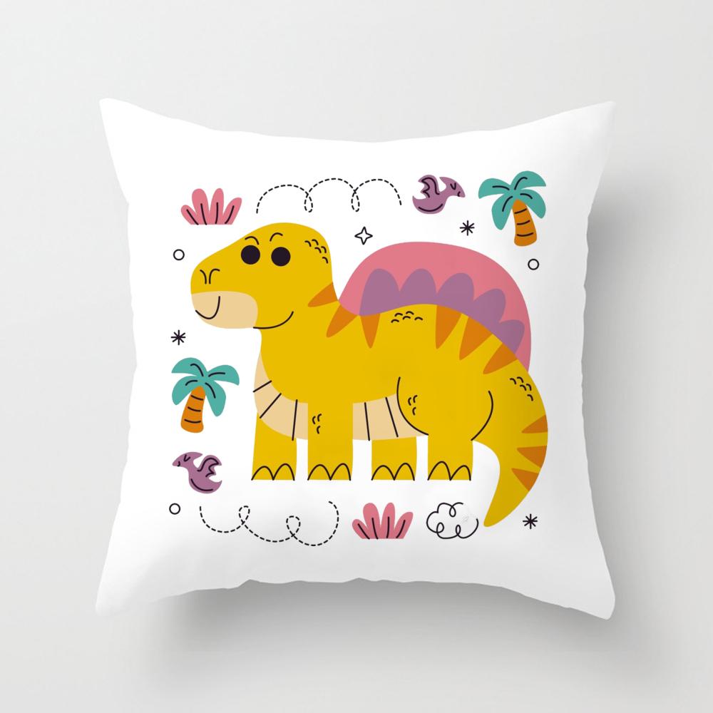 Dinosaur Pillow Case Cushion Cover for Children Room Soft Pillowcase Bedroom Party Decoration Housewarming Birthday Gifts