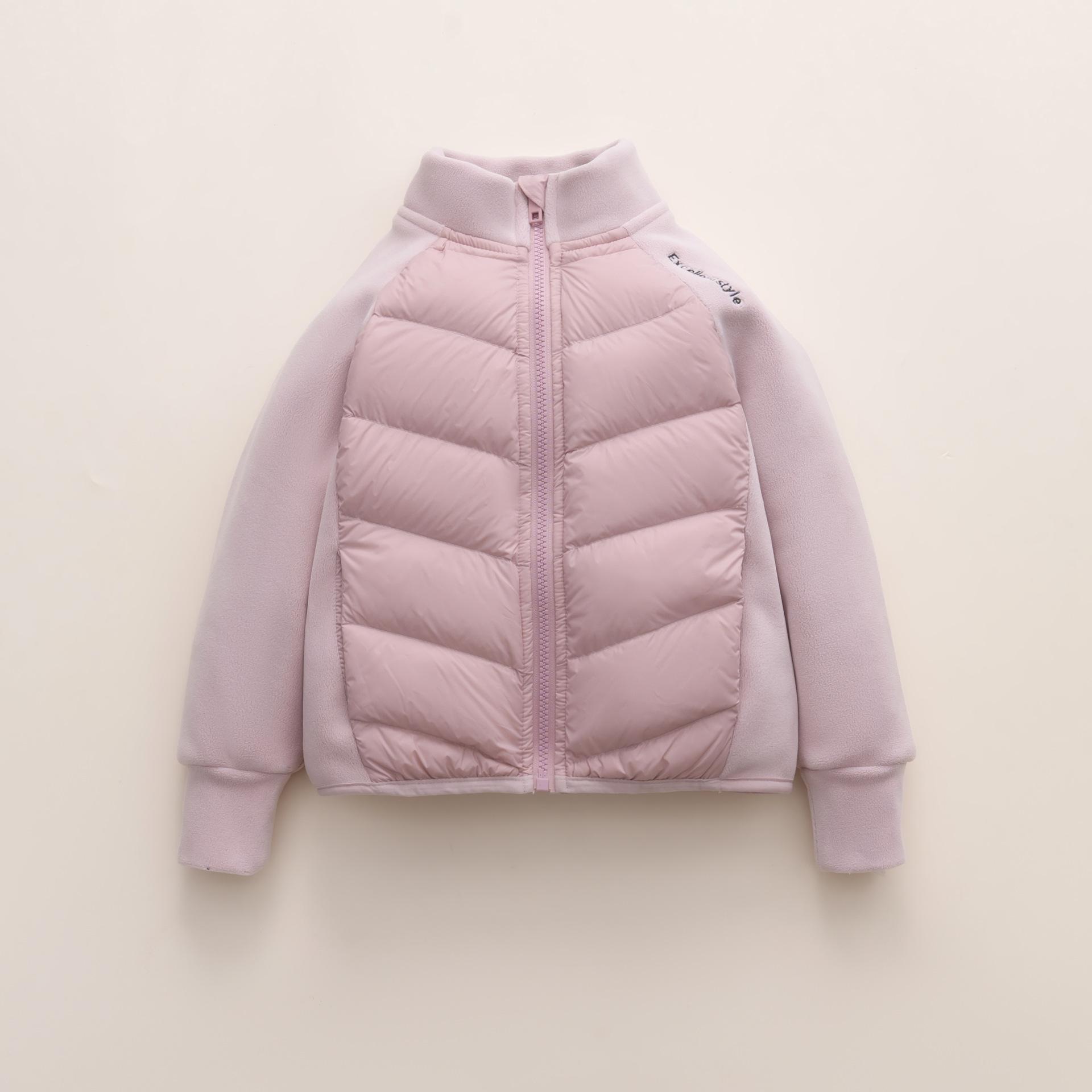 

Winter new inner splicing boys and girls warm and light children s down jackets 170cm рожевий