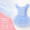 Butterfly Bow Gymnastics Tutu Skirts Breathable Kids Ballet Leotard  Ballet Dancewear