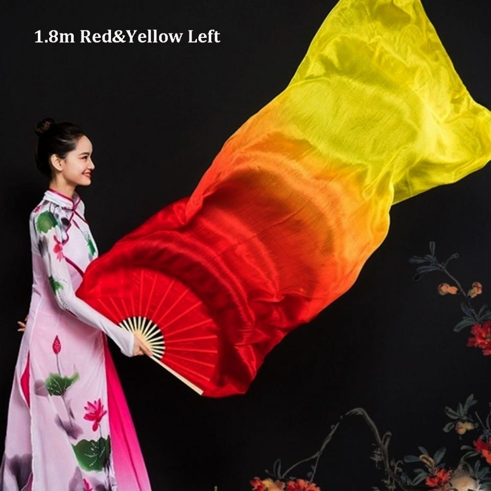 120/150/180cm Gradient Color Dancer Fan Right&Left Hands Rayon Silk Fans
