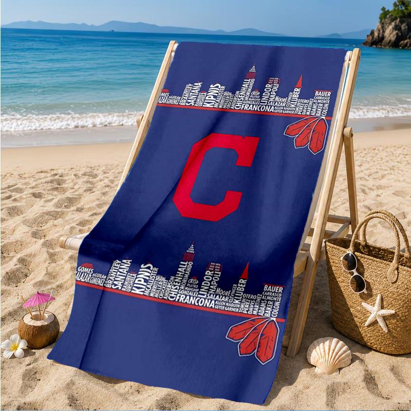 Cleveland Chief Symbol Beach Towel, Microfiber Beach Towel, Perfect For Pool, Beach, Travel, Home Decor Beach Party Fan Gifts