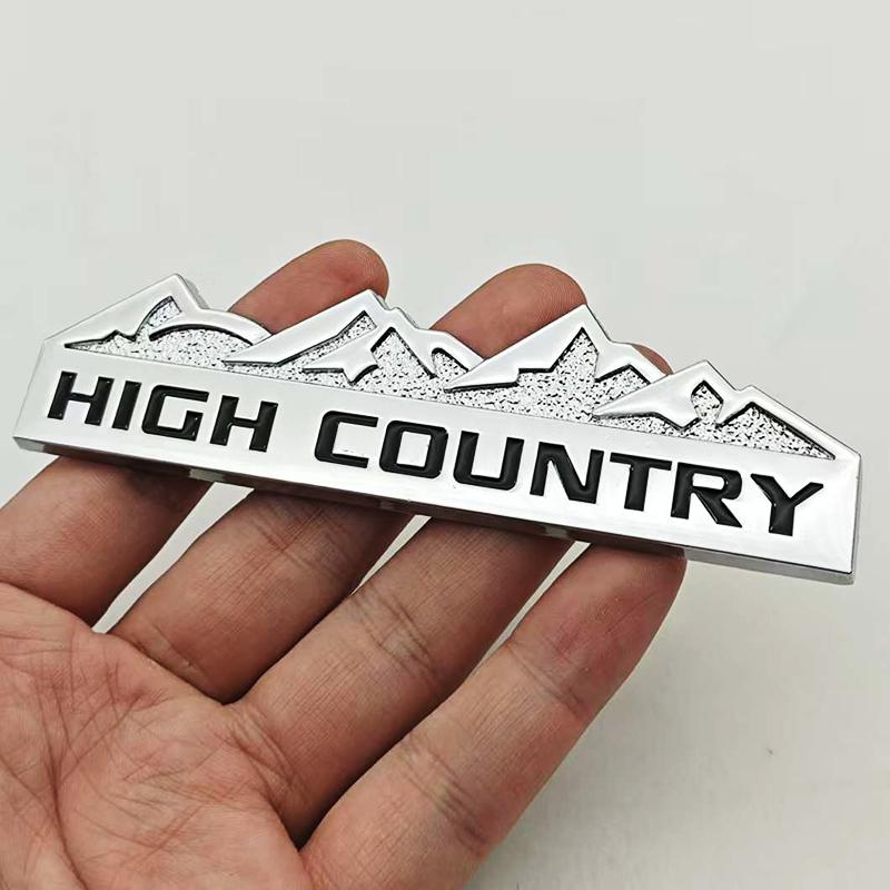 3D Metal Car Styling Logo HIGH COUNTRY Badge Emblem Decals For Chevrolet Jeep Dodge Ford Modified Snow Mountain Auto Accessories