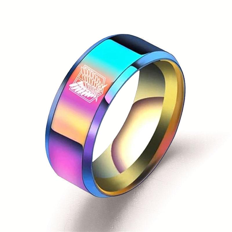 

Аниме «Атака Титанов», титановое кольцо из нержавеющей стали Shingeki no Kyojin, кольца на палец «Крылья свободы» для мужчин и женщин, любителей аниме 7