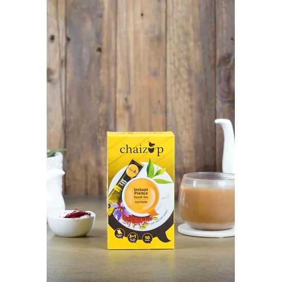 Chaizup Premium 1 Min Instant Saffron Tea Premix - 20 Sachets | Saffron Flavours | 20 Servings | 280g (Pack of 2)