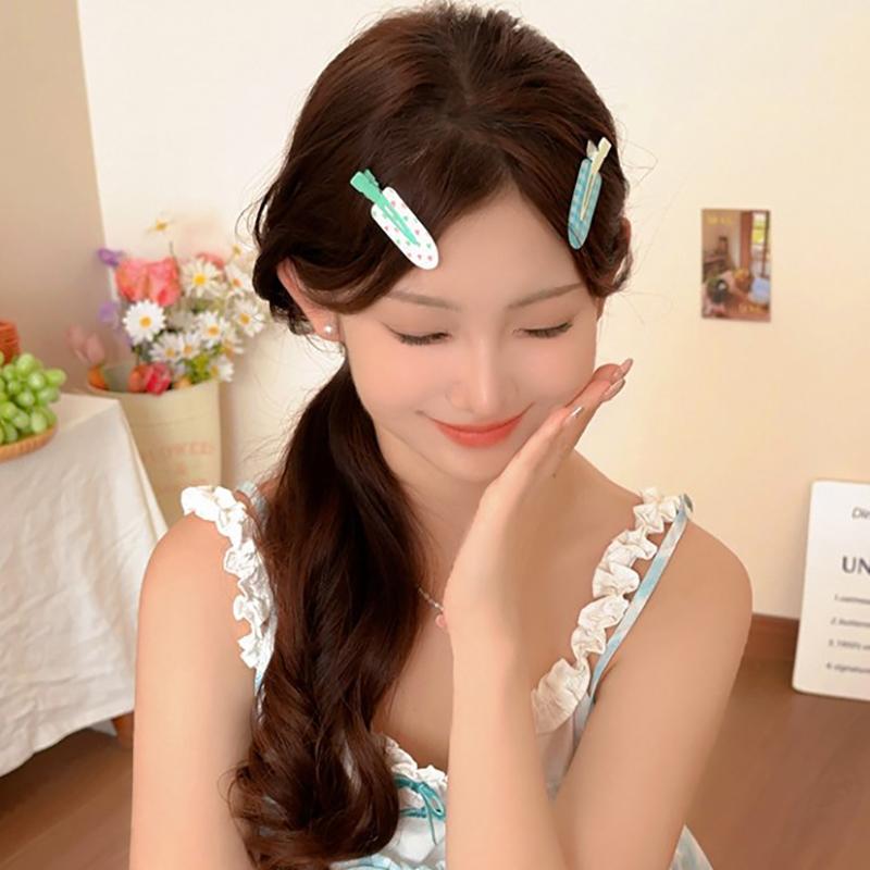 2Pcs/Pack Candy Color Hair Bang Clip Summer Hairpin No Crease Acrylic Barrette Hair Side Clamp For Girl Hair Accessories