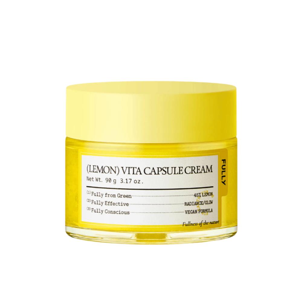 FULLY Lemon Vita Capsule Moisture Cream 90ml Radiant Glow Skin Tone Care Vegan Hydrating K-Beauty