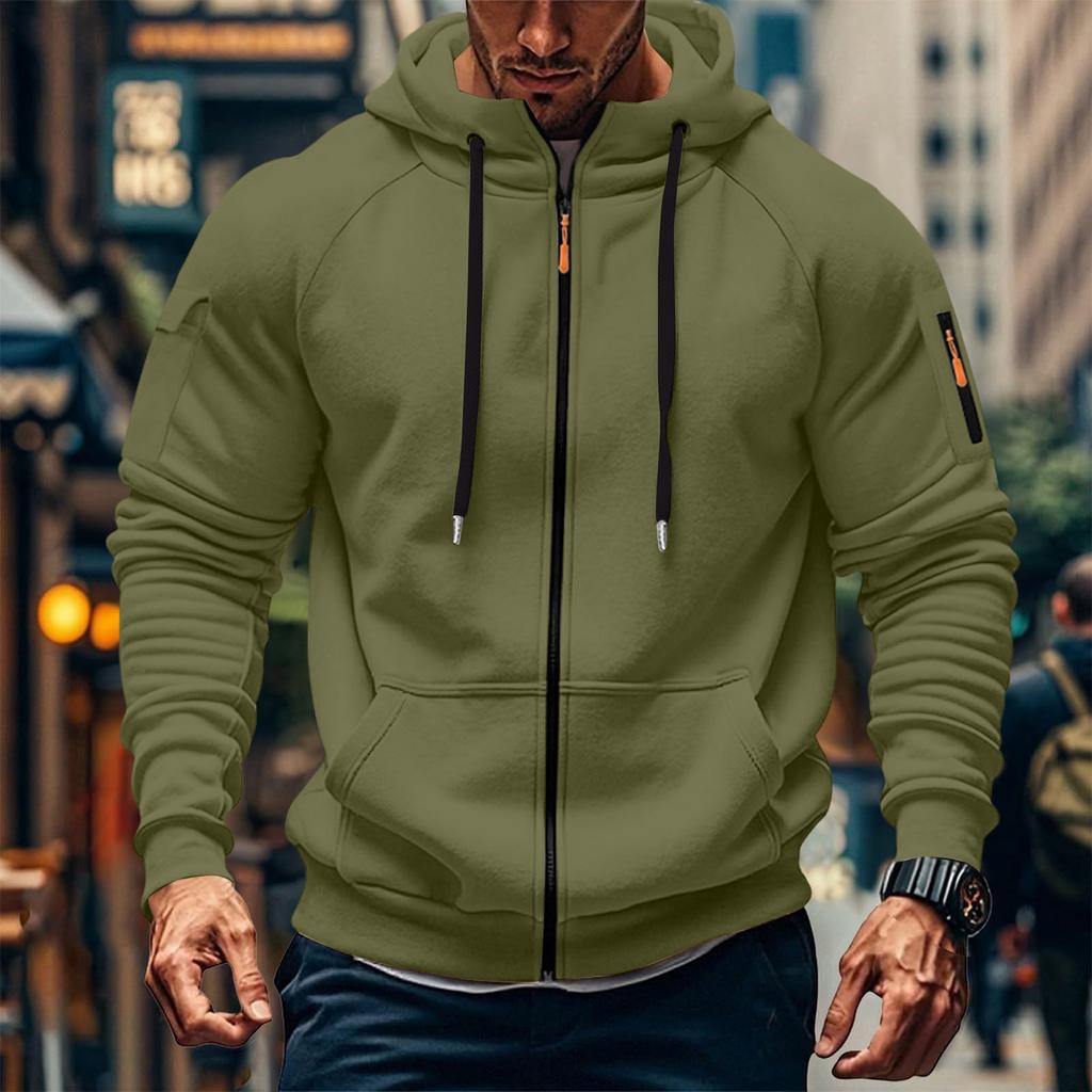 Men Athletic Workout Jacket Fashion Sweatshirt Pockets Fall Fashion Oversized Hoodies
