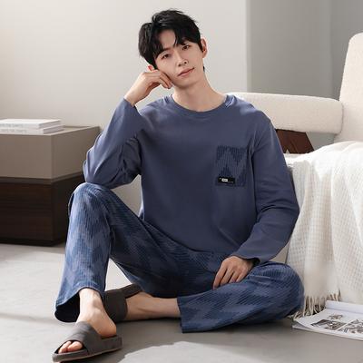 Pure Cotton Pajamas Men'S Spring And Autumn Simple Casual Sports Style Cotton Long-Sleeved Trousers Loungewear