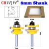 1PC 8mm Shank Rail & Stile Router Bits-Matched Quarter-round Woodworking Cutter Tenon Cutter for Woodworking Tools