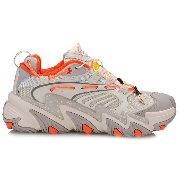 New LiNing X Claw Cat Paw Shock Absorbers With Slip Resistant Features Low Top Sports Casual Shoes Women's Gray Orange AGLQ014-3