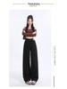 Women's Black High-Waist Wide-Leg Jeans - Slimming, Tall-Enhancing Fit, Versatile Fashion Long Pants