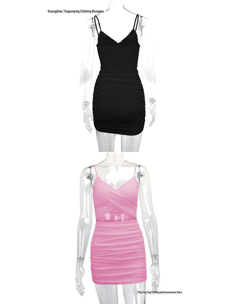 Women's European & American Strappy Hollow-Out Dress