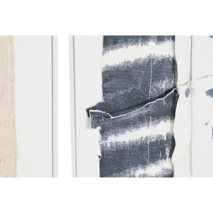 Tableau abstrait urbain - 60 x 90 cm - 2 unités - Toile et paulownia - Patchwork doré