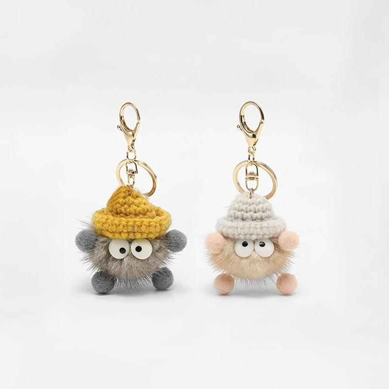 Craftsmanship Workshop New Year Gift Small Coal Ball Bag Pendant Bookbag Cute Ugly Thing Doll Pendant Keychain