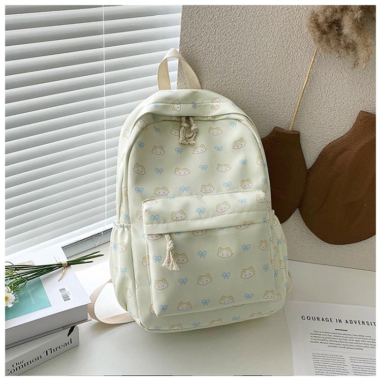 Shoulder Bow Junior High School Students Cat Backpack Girl Large Capacity Cute Backpack Tide.