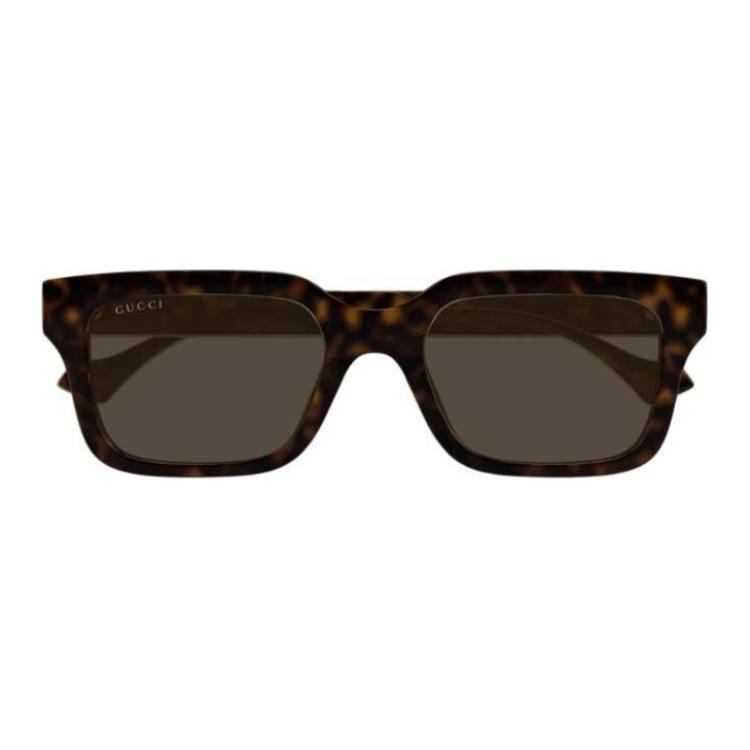 Gucci Logo Injected Plastic Square Sunglasses Men's In Tortoise Color
