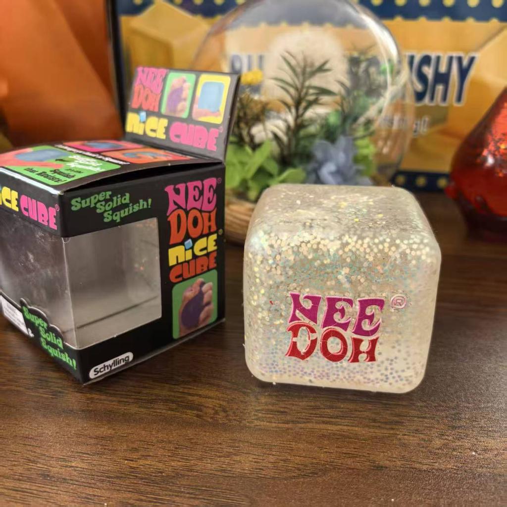 Needoh Decompression Flow Ice Cube Square Maltose Luminous High-Value Toy Vent Rebound
