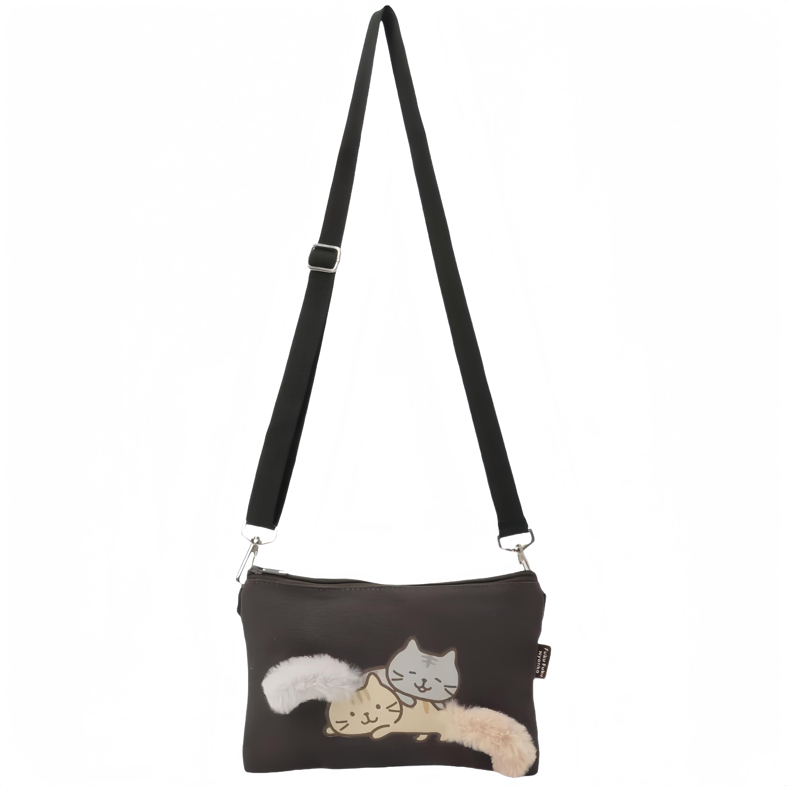 

[Raineed] Fukufuku Nyanko Tail Tote Bag, Mini Tote, Lightweight, with Side Buttons, Character, Cute, Cat, Tail, Lunch Bag, Hapins, Gift, Unisex (b)