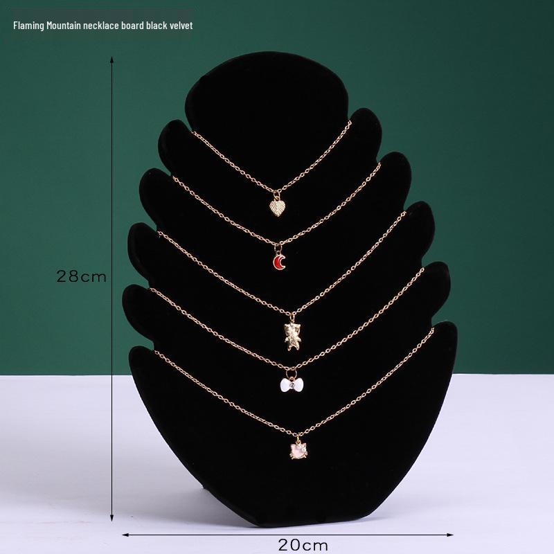 Extra Large Velvet Jewelry Display Stand: Necklace Hanger & Bracelet Storage Rack