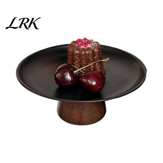 Stylish Dessert Dish Stainless Steel Fruit Plate for Kitchen Counter, Modern Pedestal Serving Elegant Tray, Multi-use Platter Dining Table Home Decor