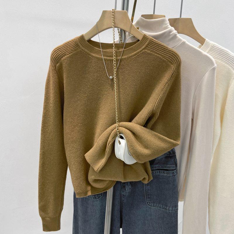 

Women s Japanese Style Soft Knit Sweater - Round Neck, Short Length, for Spring, Autumn & Winter Seasons S