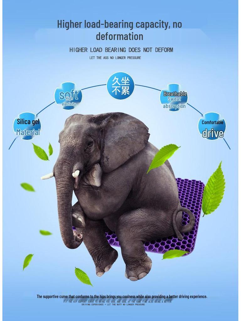 Honeycomb TPE Gel Seat Cushion: Ideal for Cars, Chairs, Sofas, and Students