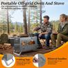 Wood Burning Stove with 4 Chimney Pipe Portable Camping Stove Stainless Steel for Outdoor Heating & Cooking Ice Fishing Hunting