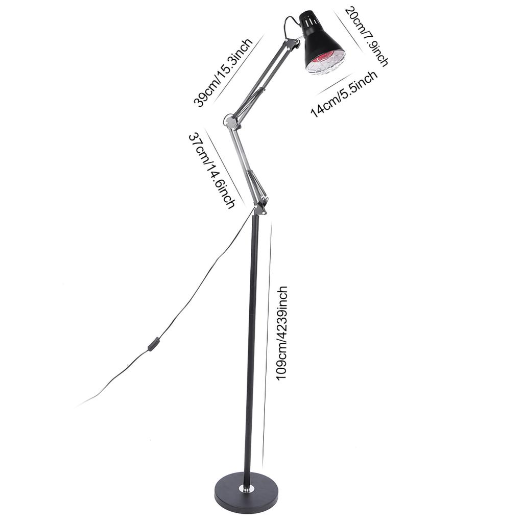 Infrared Light Heating Therapy Muscle Pain Cold Relief Floor Stand Lamp AU Plug