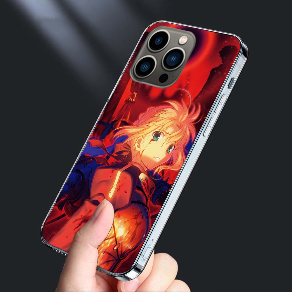 Bilibili F-Fate Stay Night Phone Case For Iphone 16E 15 Pro 14 Plus 17E 16 17 Pro Max Air 11 12 13 Mini Shockproof Capa Cute