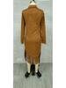 2025 Western Cowboy Style Suede Tassel Slim Fit Long Sleeve Dress