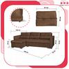 Varius Corner Sofa Bed with Sleeping Function Family Furniture Corner Brown Without