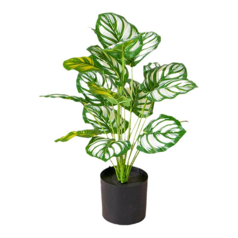 Small Monstera Artificial Plant for Indoor Decor - Potted Decoration for Offices, Living Rooms, and Desktops