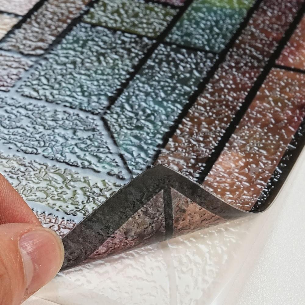 Static Cling Stained Glass Film Rainbow Pattern Static Cling Film  for Windows Doors Sidelight