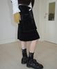 Obeodyupeulleeo Velvet Cargo Midi Skirt_Black