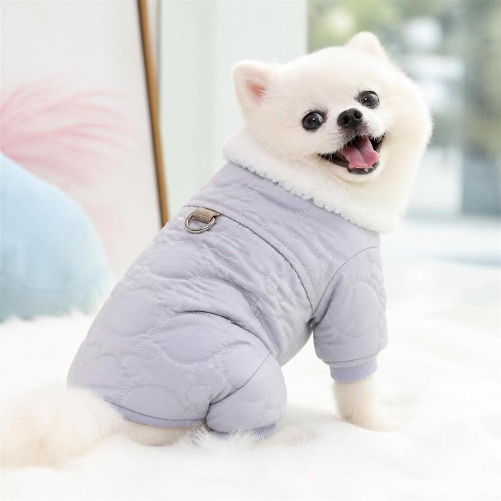 Windproof Dog Hiking Jacket Plush Dog Bodysuit Fashion Dog Vest Coat  for Small Medium Dog