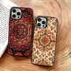 Persian Carpet Floral Pattern Phone Case For iPhone 17,16,15,14,13,12,11 Plus,Pro Max,XS,Colored Silver Plated Inside Cover