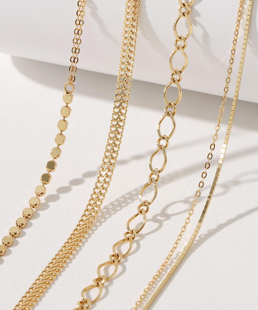 Mcel 14K Luna Dot Half-Chain Anklet