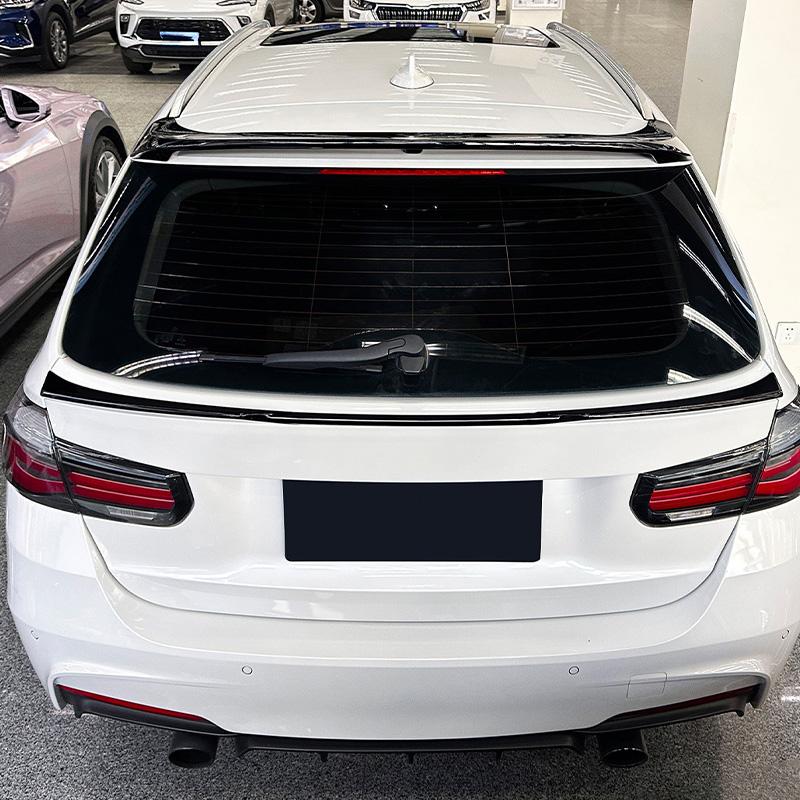 For BMW 3 Series F31 2013-2019 Touring MP Style High Quality ABS Car Mid Wing Spoiler Glossy Black Carbon Fiber Loo Body Kit