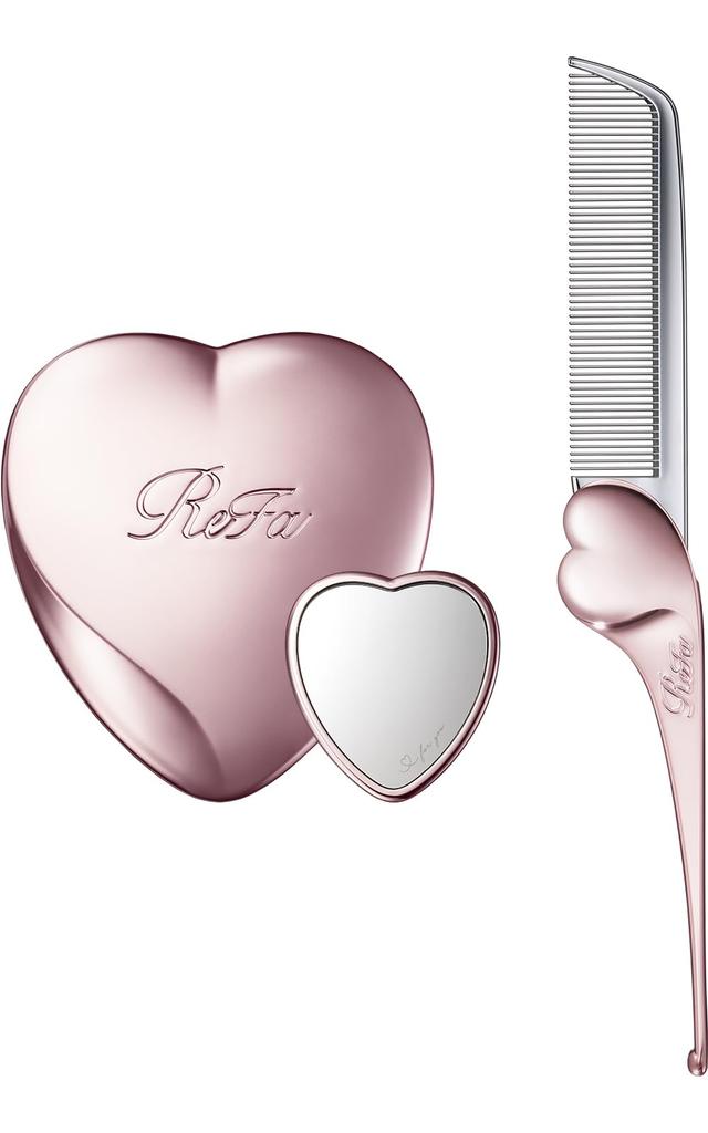 ReFa HEART MIRROR (Rose Gold, Comb Set)