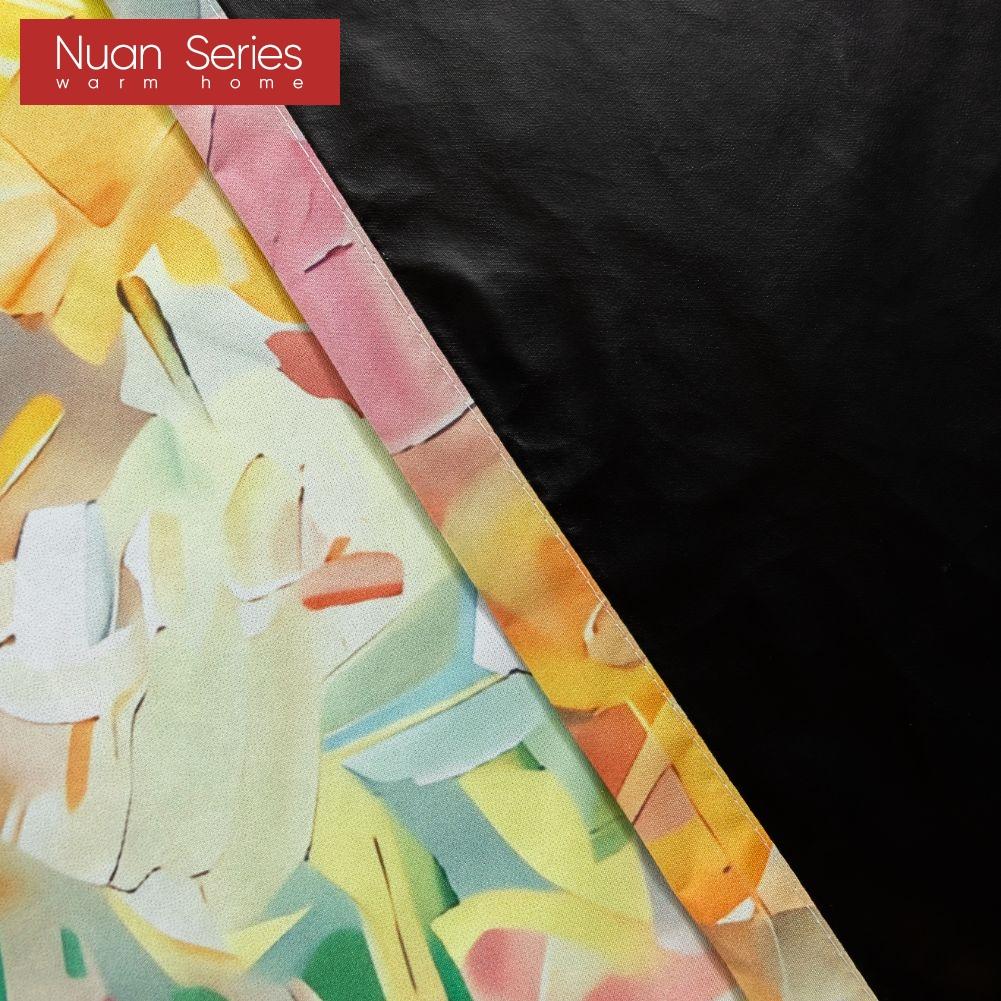 1PC Nuan Series European Pastoral Style Printed Colorful Curtains Full Blackout Curtains for Bedroom Living Room Balcony Window for Home Decor