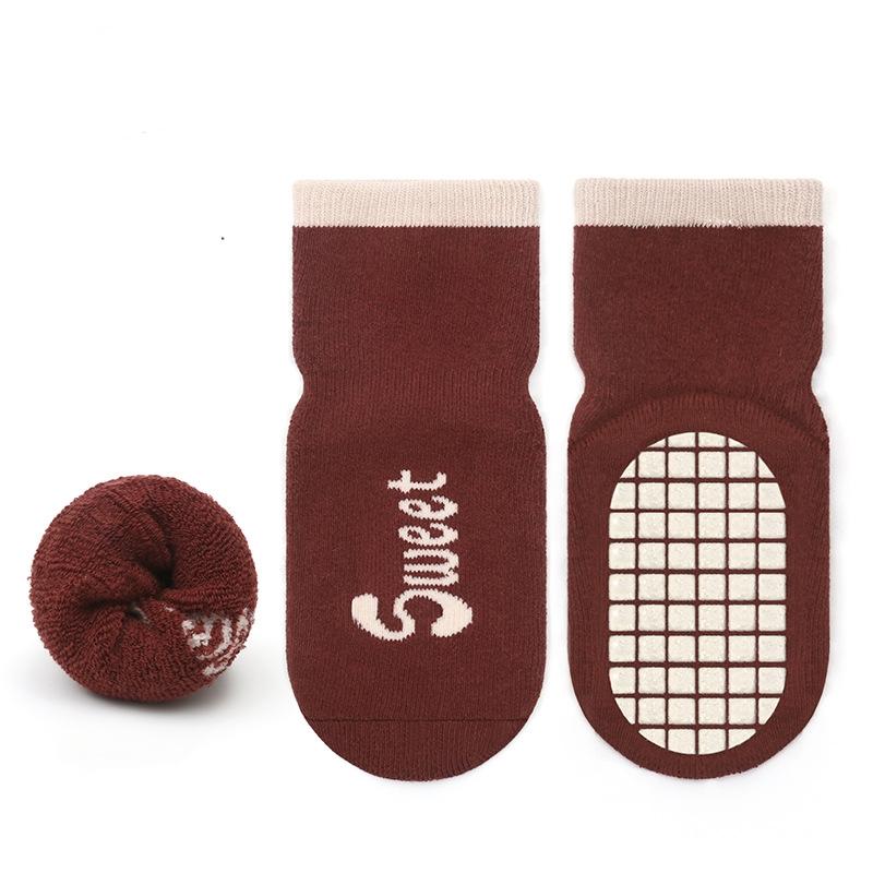 Baby Boys Girls Anti-Slip Cotton Socks Cute Toddlers Kids Winter Thick Warm Non Skid Grip Floor Safe Walking Socks