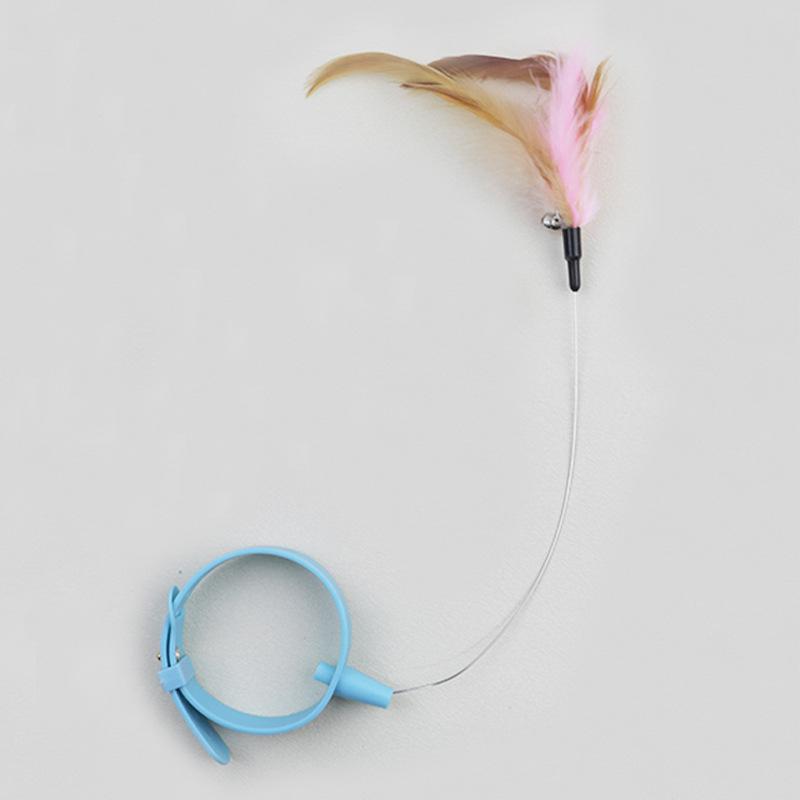 

Cat Silicone Collar & Feather Teaser Toy - Scratch & Bite Resistant, Self-Entertainment, Boredom-Relief Accessory. Transparent OPP Bag