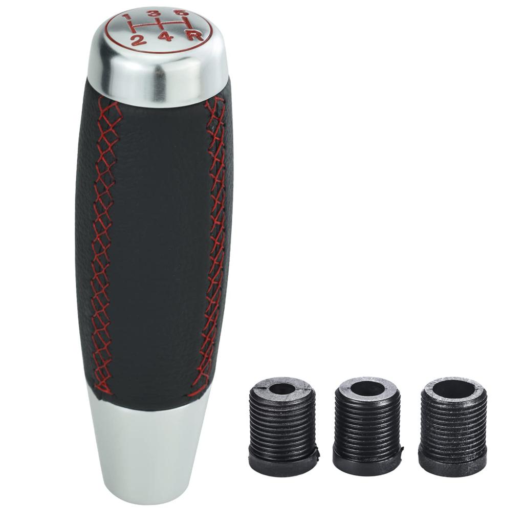 Arenbel Leather Shift Knob mt 5-Speed Long Gear Shift Handle Universal Manual Car Black