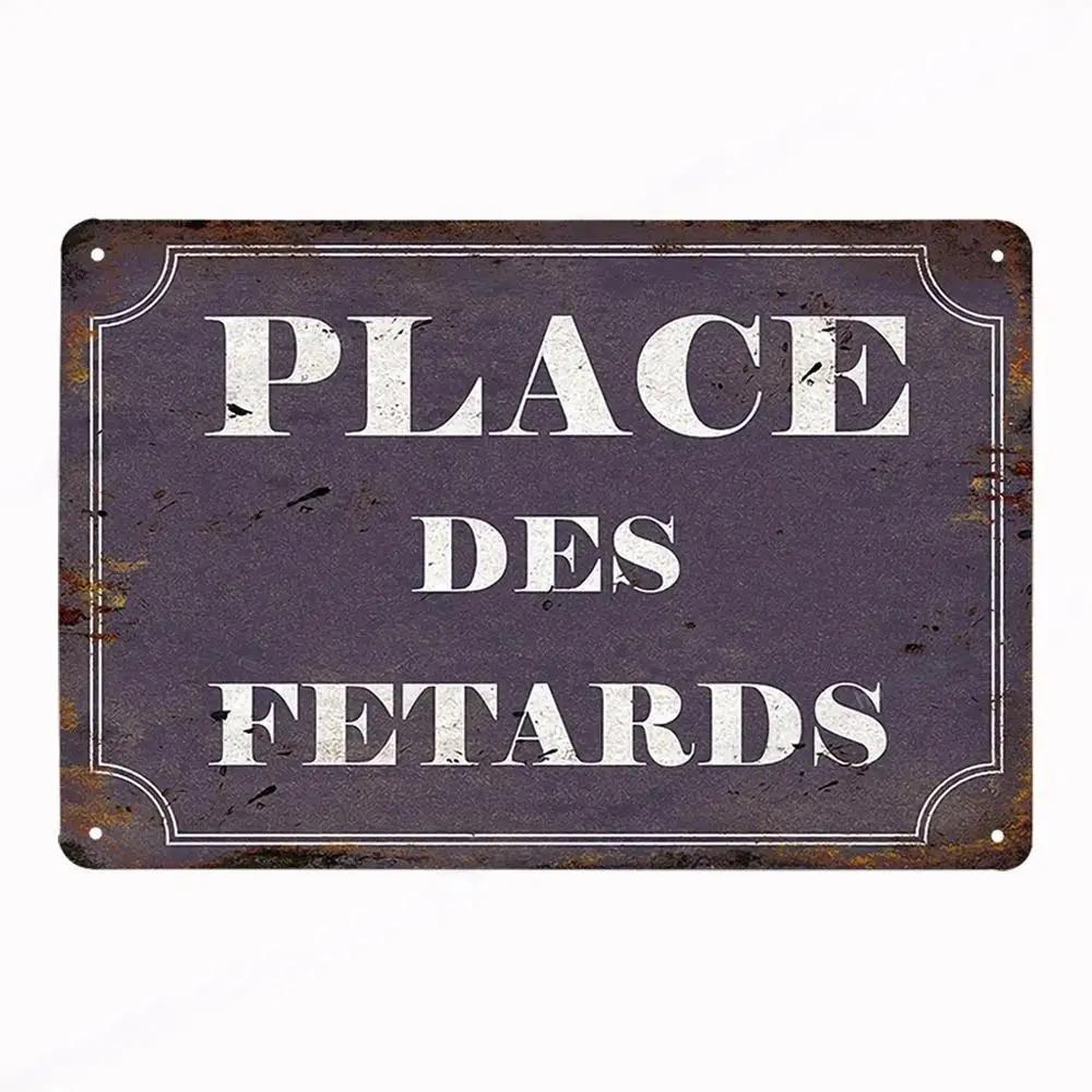 French Vintage Metal CUISINE Signs Decor Posters Plaque Retro Tin Sign Bar Pub Club Wall Decor Painting Decorative Plate