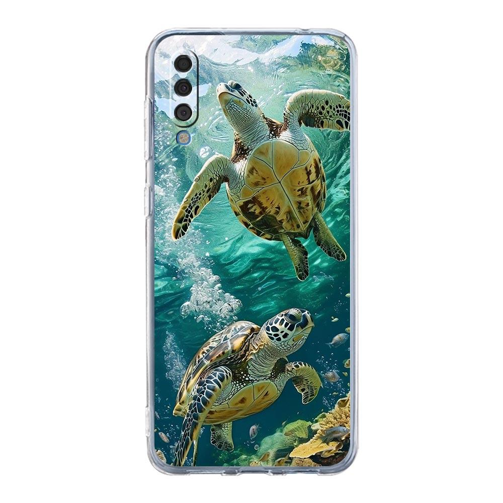 Phone Case For Samsung A56 A36 A26 A16 A14 A12 A22 A32 5G A34 A42 A52 A54 A50 A70 A40 A20E A20S A04S A06 Cover Cool Ocean Turtle